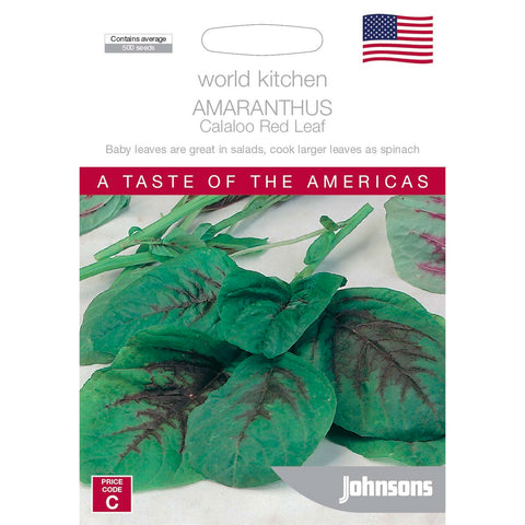 Johnsons World Kitchen Amaranthus Callaloo Red Leaf Vegetable Seeds