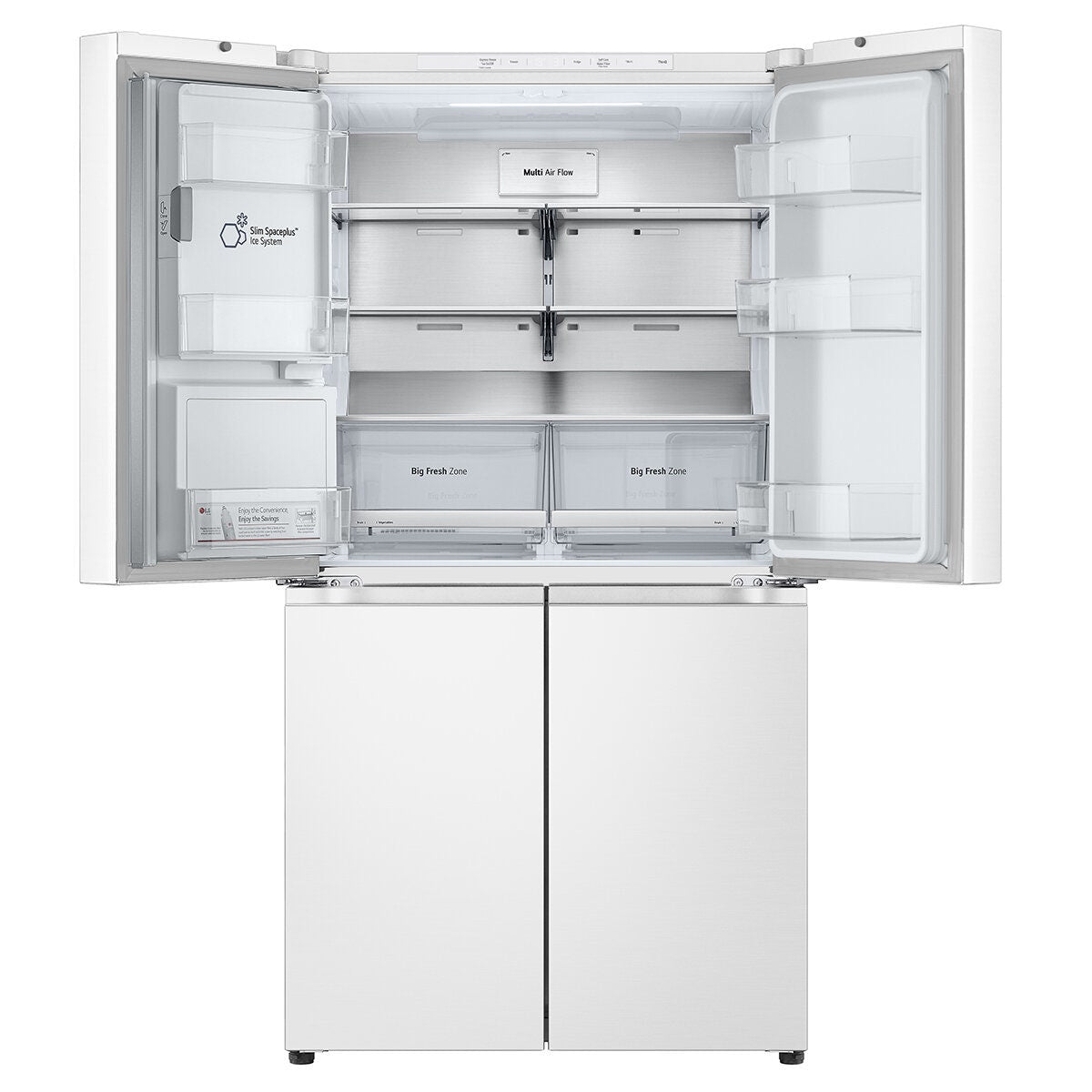LG 637L French Door Fridge - Ice and Water, Matte White, Two Big Fresh Zone Crispers - GF-L700MWH