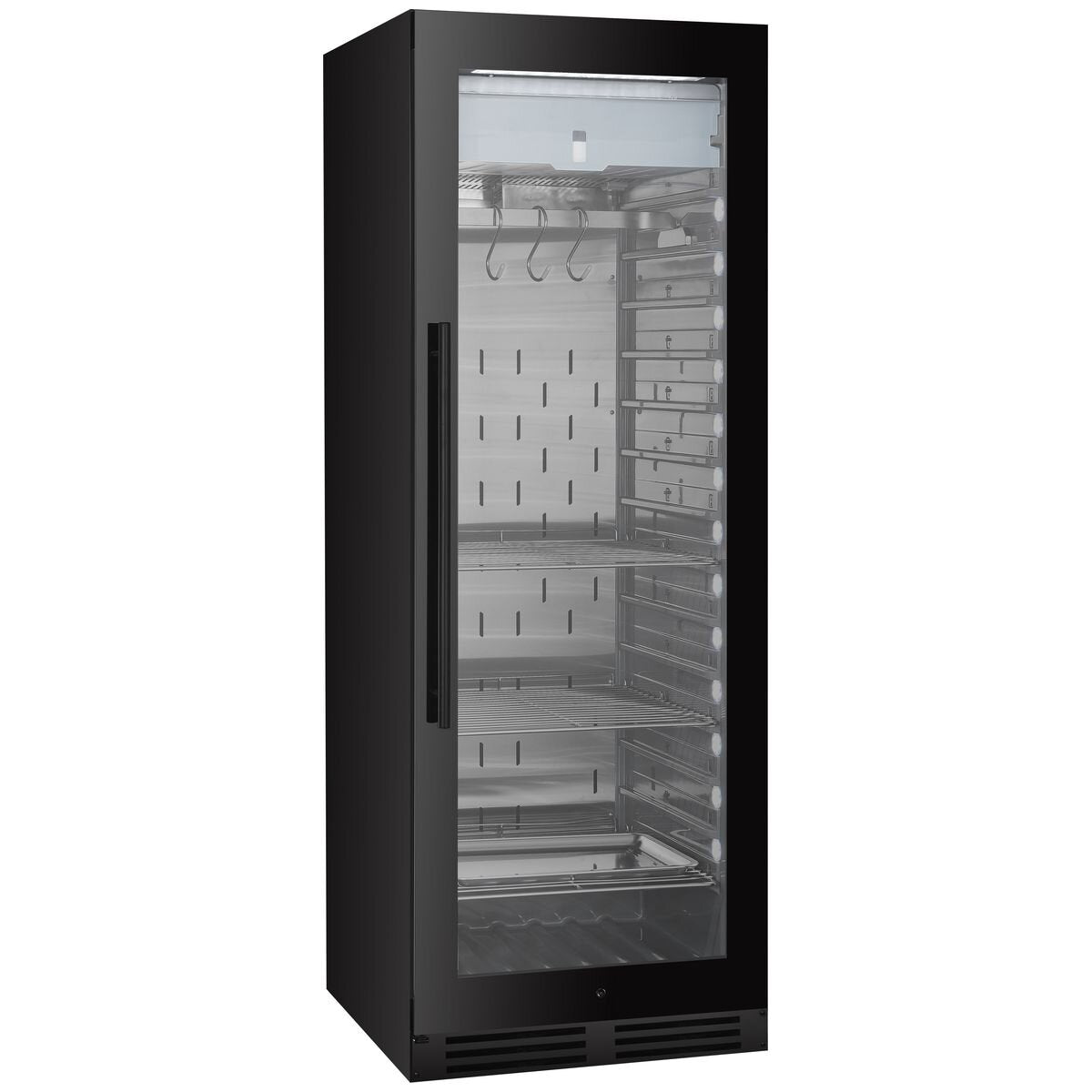 KingsBottle 352L Freestanding Steak and Meat Ager - Black, Right Hinge, Glass Door - KB180SA-FG-RHH