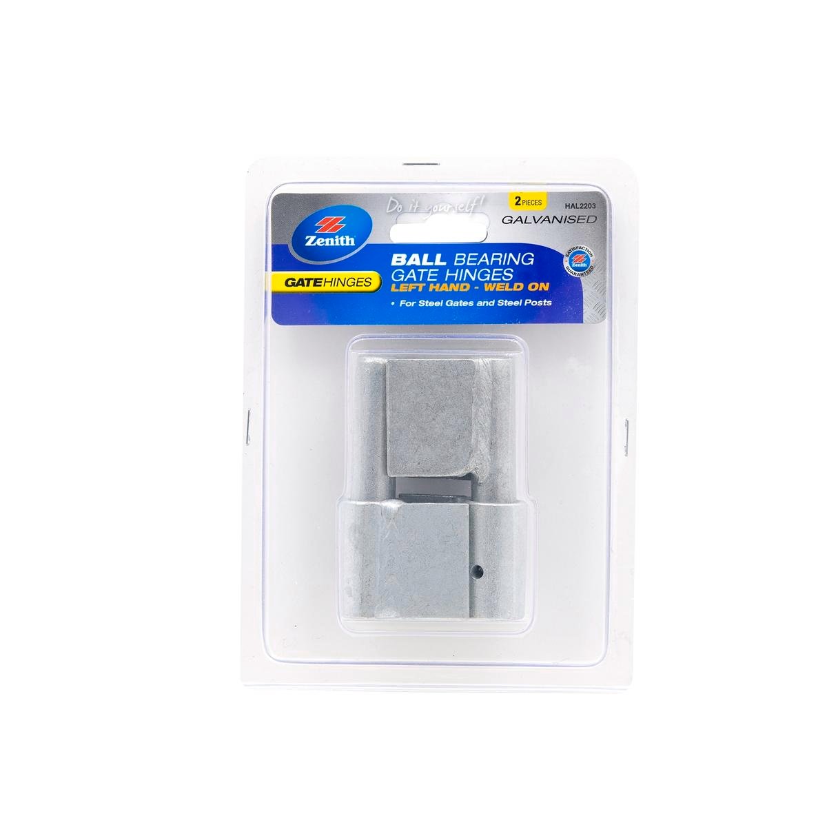 Zenith Galvanised Left Hand Ball Bearing Steel Gate Hinge - 2 Pack