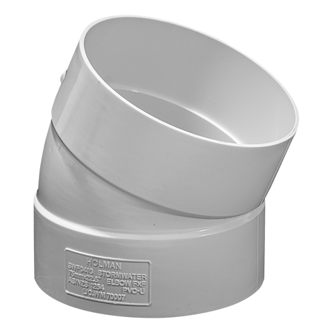 Holman 75mm Stormwater Elbow 22 Deg PVC White Durable Connection - SuperSaverAU - view 1