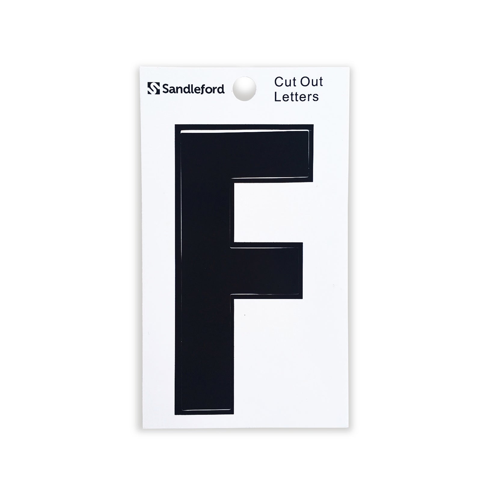 Sandleford 85mm Black Cut Out Self Adhesive House Letter F - Weather Resistant Polycarbonate