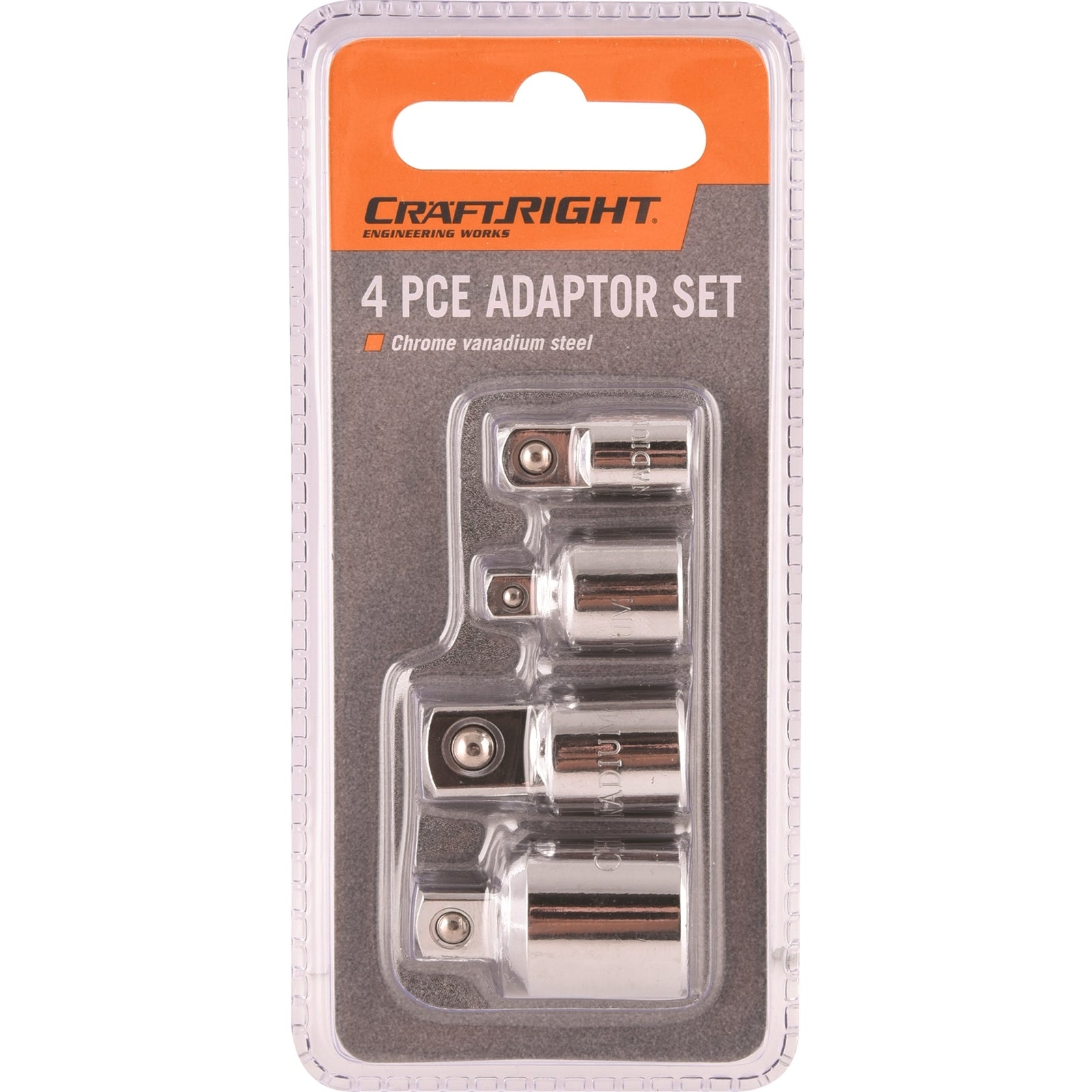 Craftright 4 Piece Socket Adaptor Set Chrome Vanadium Steel