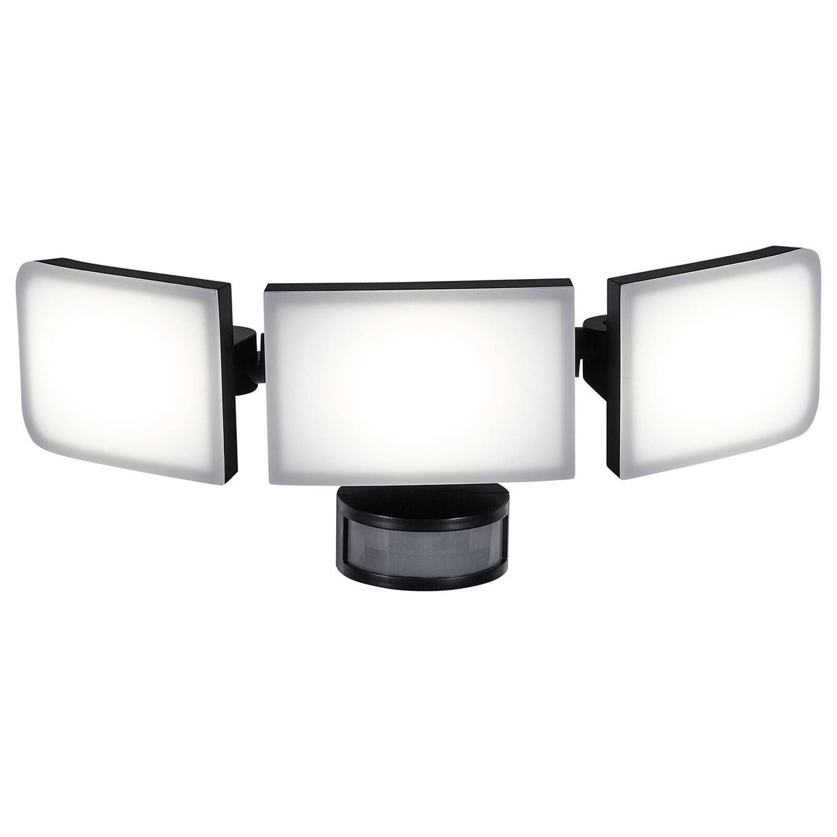 Brilliant Fortress Black LED Triple Security Light 45W Motion Sensor Outdoor 22593/06