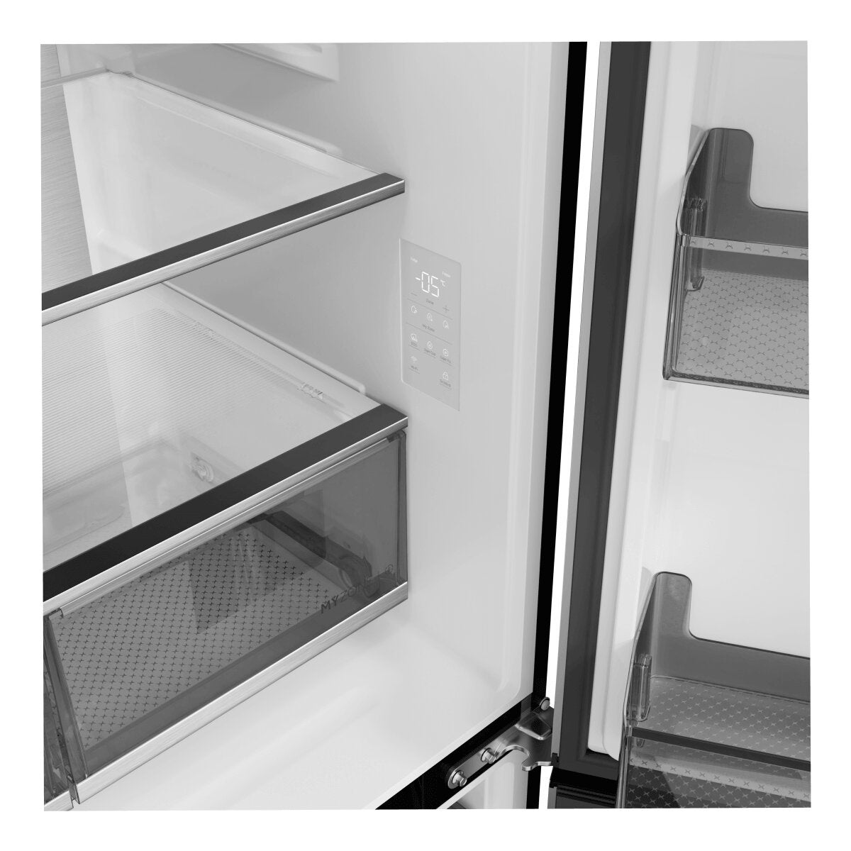 Haier 682L Quad Door Fridge Freezer - Satina - 5 Star Energy Rating - Wi-Fi - HRF690YS