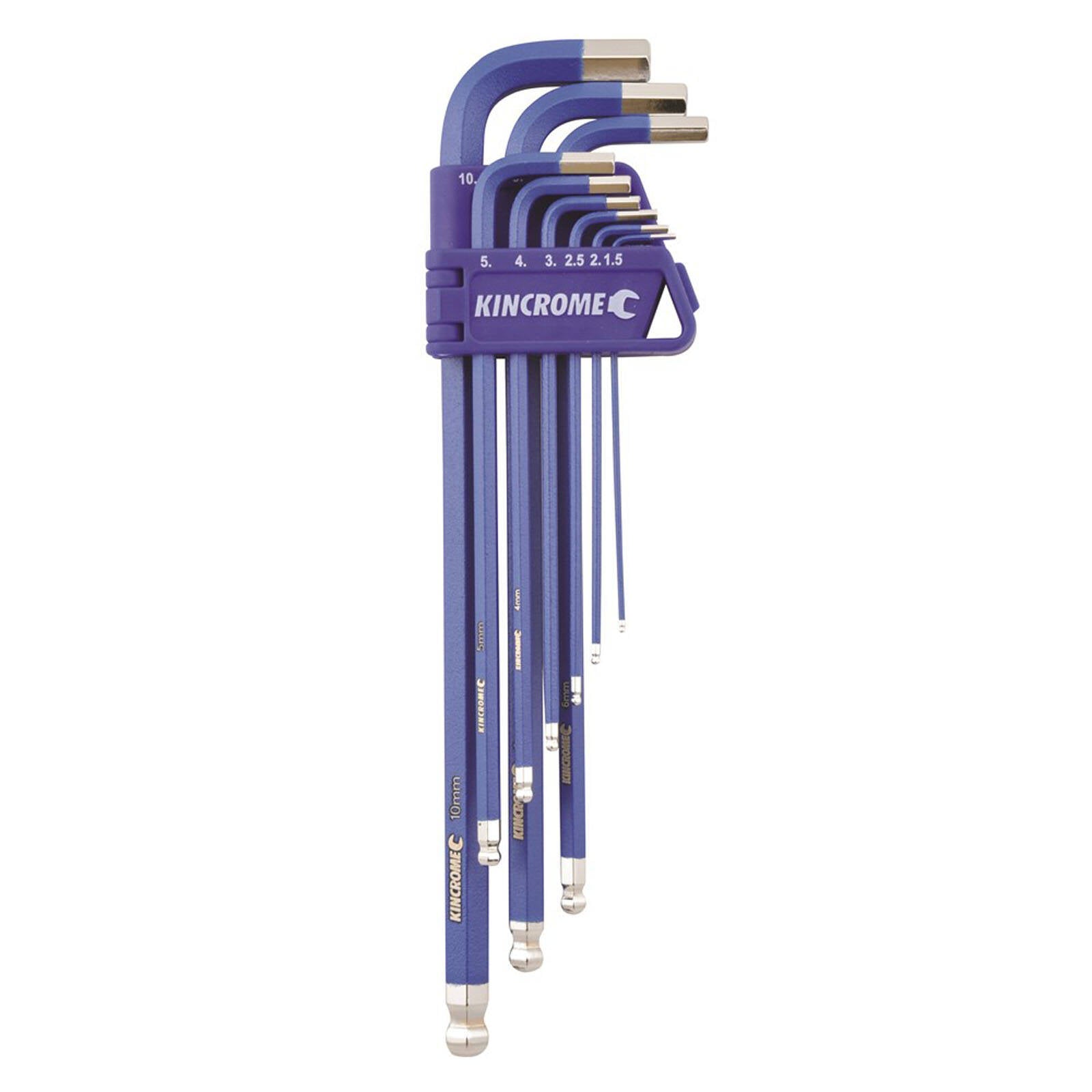 Kincrome 9 Piece Metric Ball Point Hex Key Set, Chrome Vanadium Steel with Case