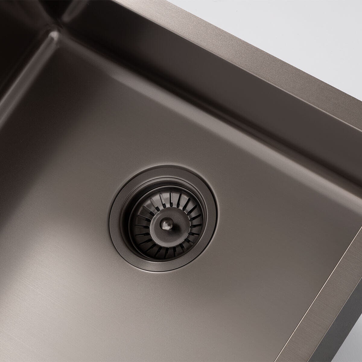 Titan single bowl kitchen sink - matte gunmetal finish, AISI316 stainless steel, 25 year warranty - TSGM28