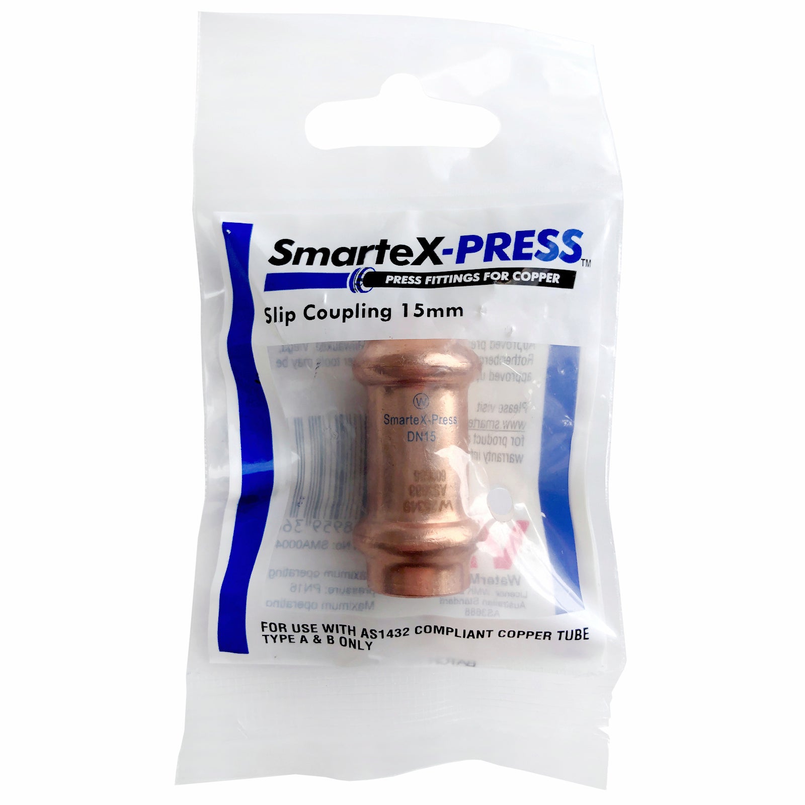 SmarteX-PRESS 15mm Copper Slip Coupling