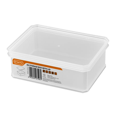 Tactix Small A6 Storage Container 1L Plastic Stackable with Lid 163 x 118 x 58mm