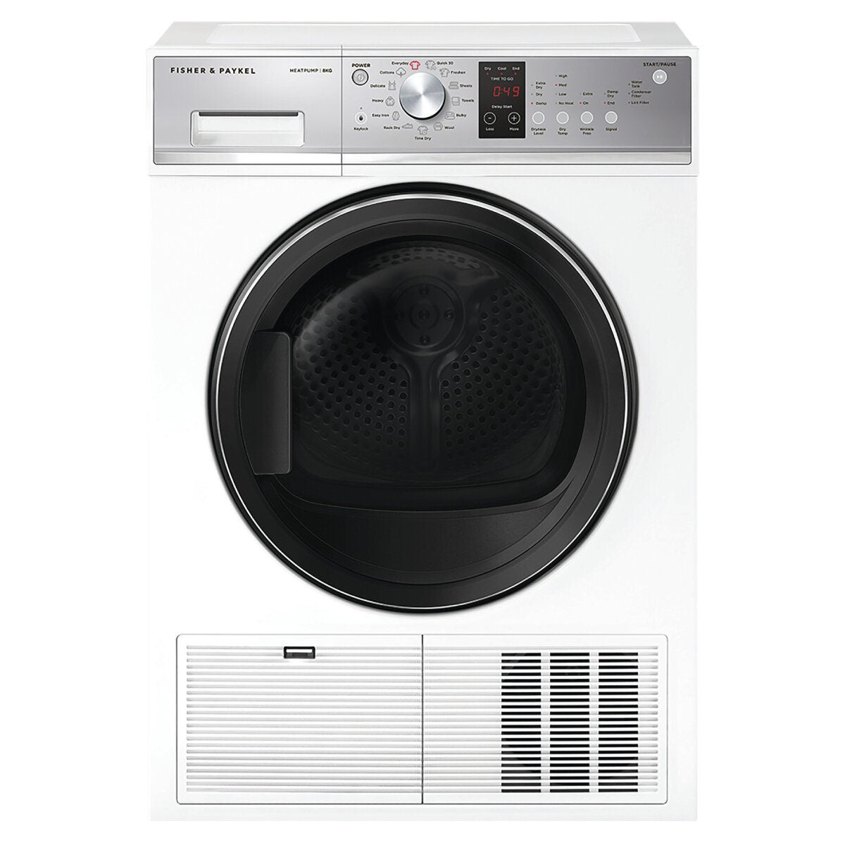 Fisher & Paykel Series 5 8kg Heat Pump Dryer - 7 Star Energy Rating, Auto Sensing, Drum Light - DH8060P3