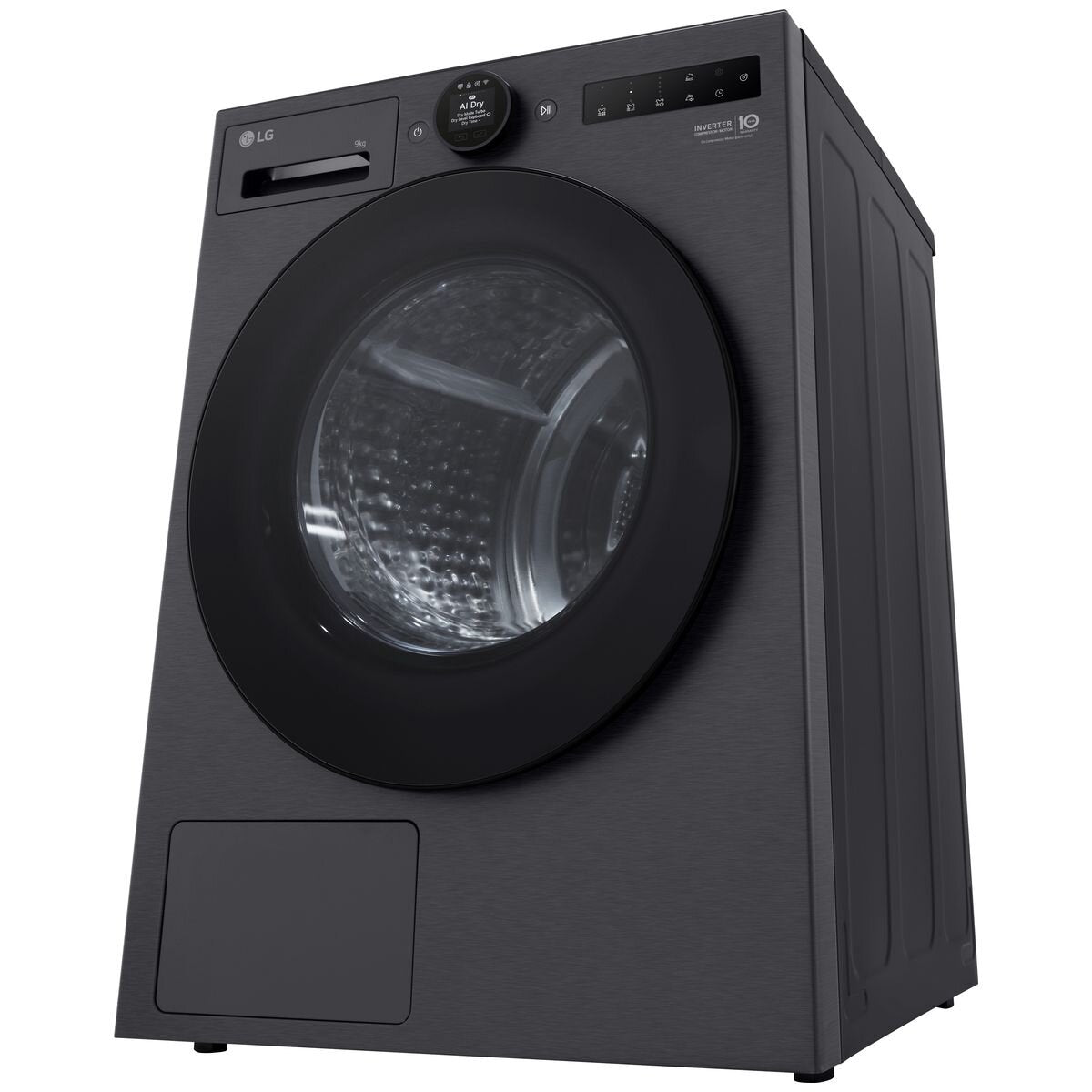 LG Series 9 9kg Heat Pump Dryer - Matte Black, 9 Star Energy Rating, TurboDry - DXH9-09MB