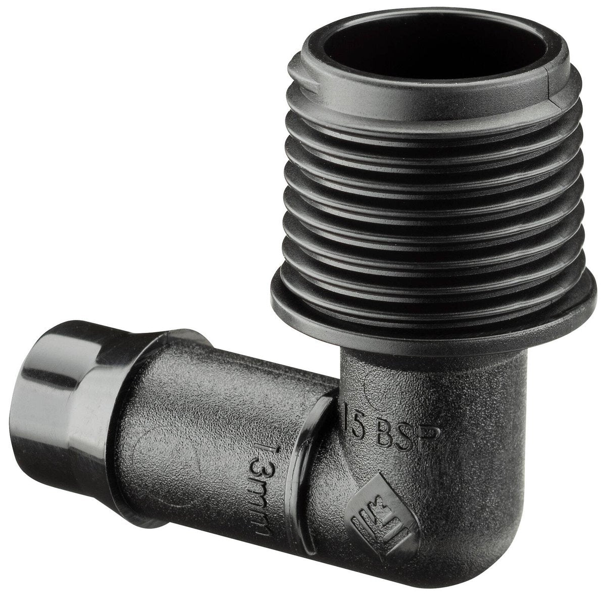 Pope 13mm Barbed x 15mm BSPM Threaded Elbow - 5 Pack - UV Stabilised - SuperSaverAU - view 1