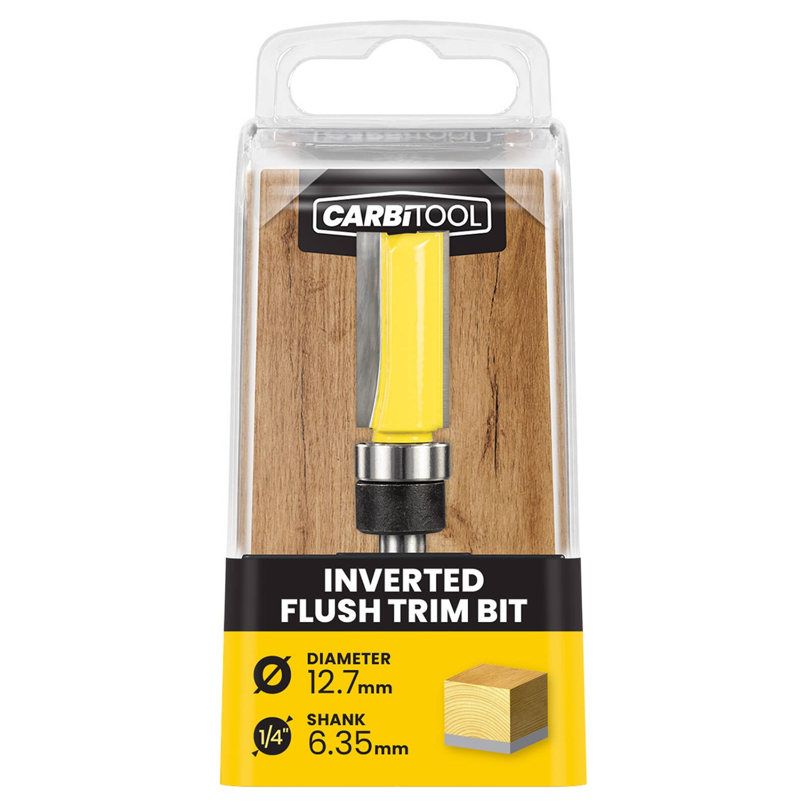 Carbitool 12.7mm TCT Inverted Flush Trim Router Bit, Double Flute
