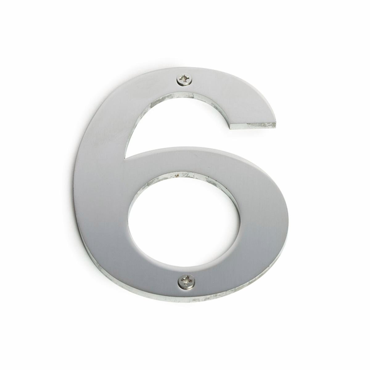 Sandleford 100mm Brushed Stainless Steel House Number 6