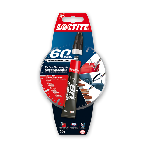 Loctite 20g 60 Seconds All Purpose Glue, Dries Clear, Moisture Resistant