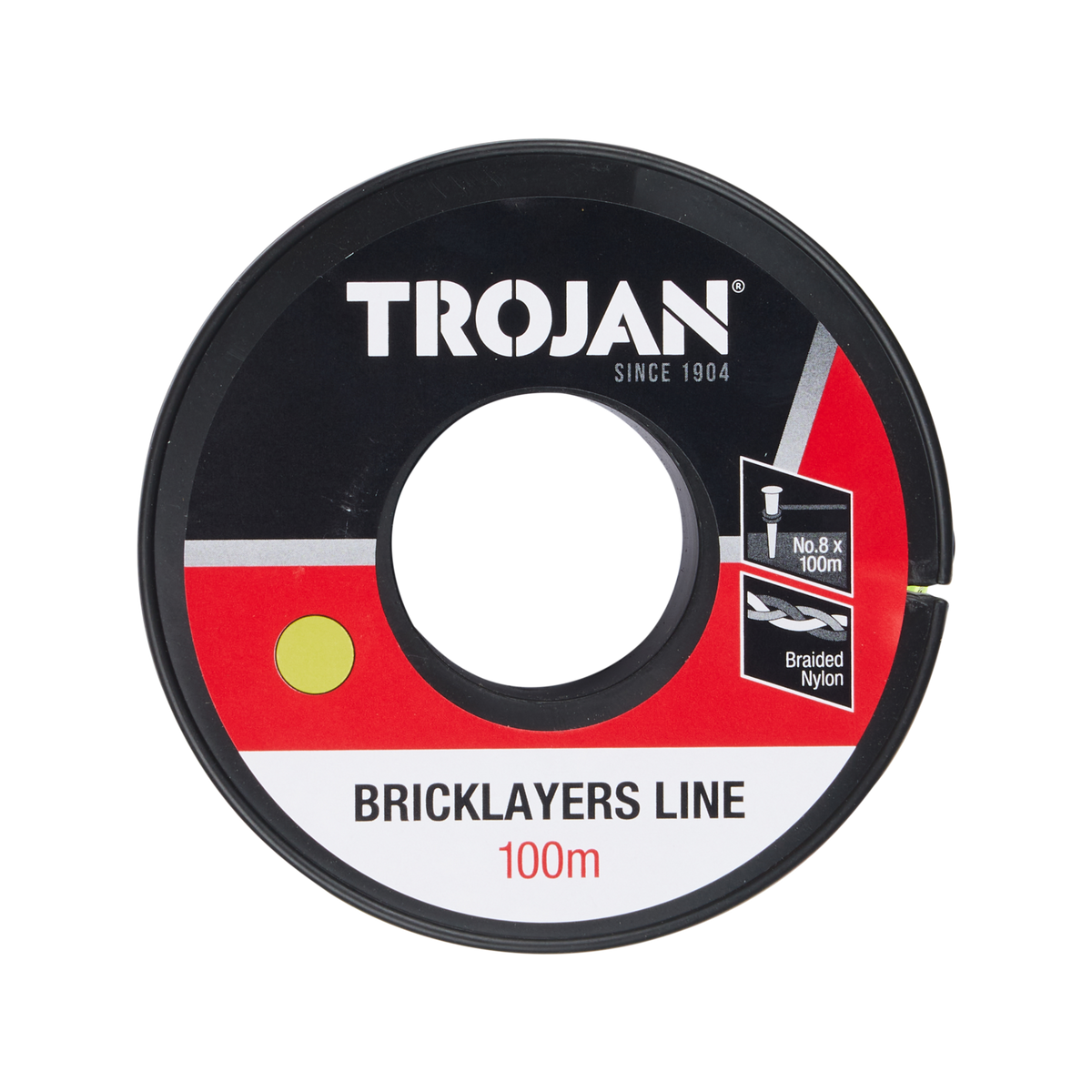 Trojan Green No. 8 Nylon Brickline 100m, Braided Bricklayers Line on Reel