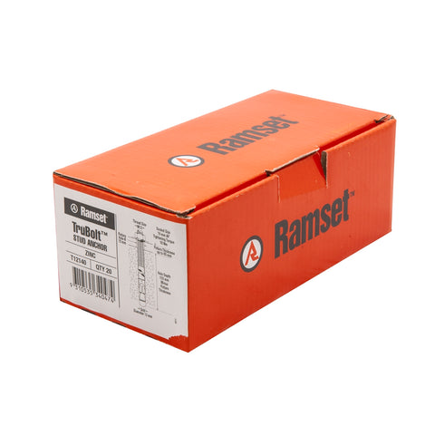 Ramset TruBolt M12 x 140mm Zinc Plated Concrete Stud Anchor - 20 Pack