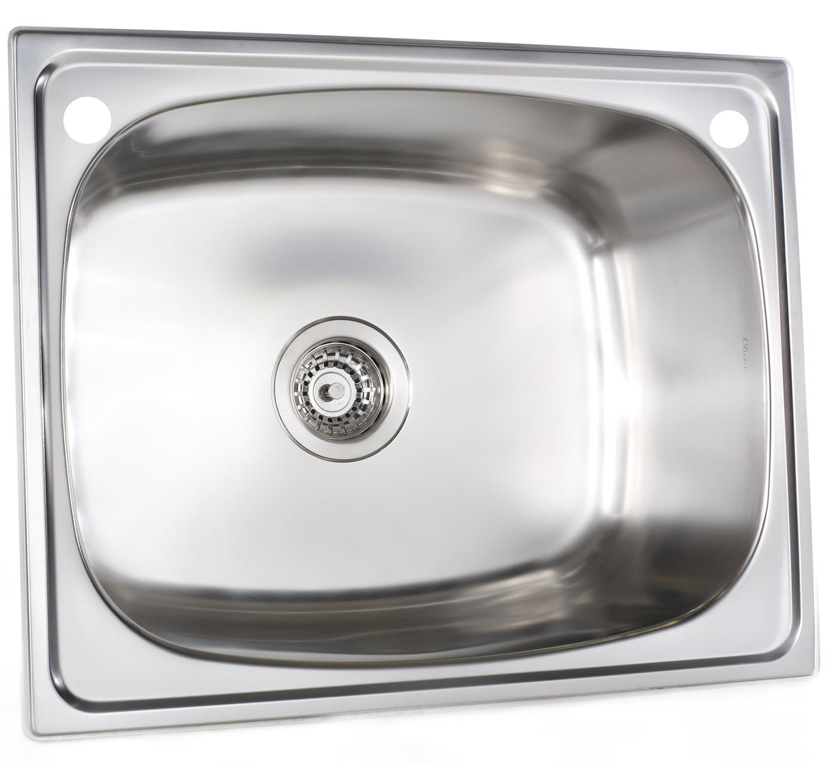 Oliveri 45L laundry tub with rinse bypass kit - 304 grade polished stainless steel - TI45S