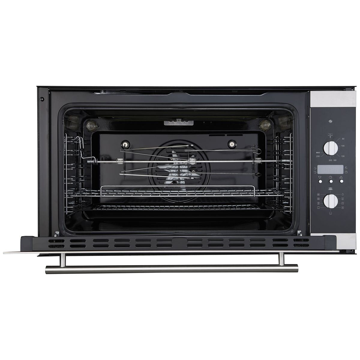 Brohn 90cm Built-In Electric Oven - 100L Net, Rotisserie, Triple Glazed, Stainless Steel - BRO9001
