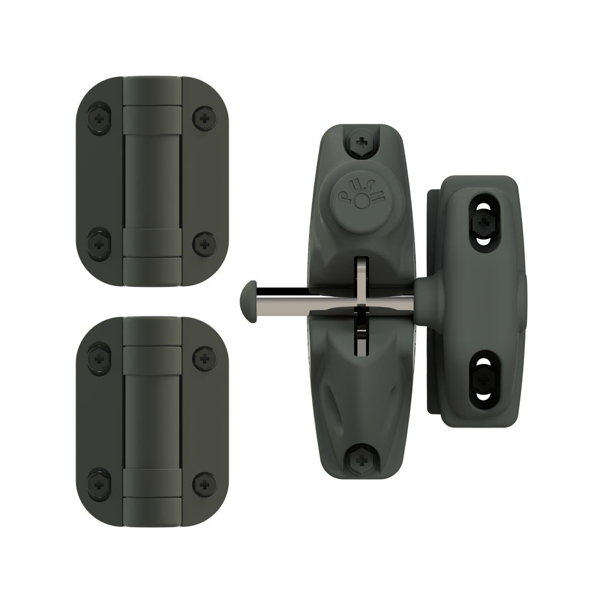 ProtectorAl G8Safe Woodland Grey Double-Sided Gravity Latch & Adjustable Hinges Gate Kit
