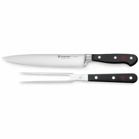 Wusthof Classic 2 Piece Carving Set - 20cm Carving Knife and 16cm Meat Fork - 9740W