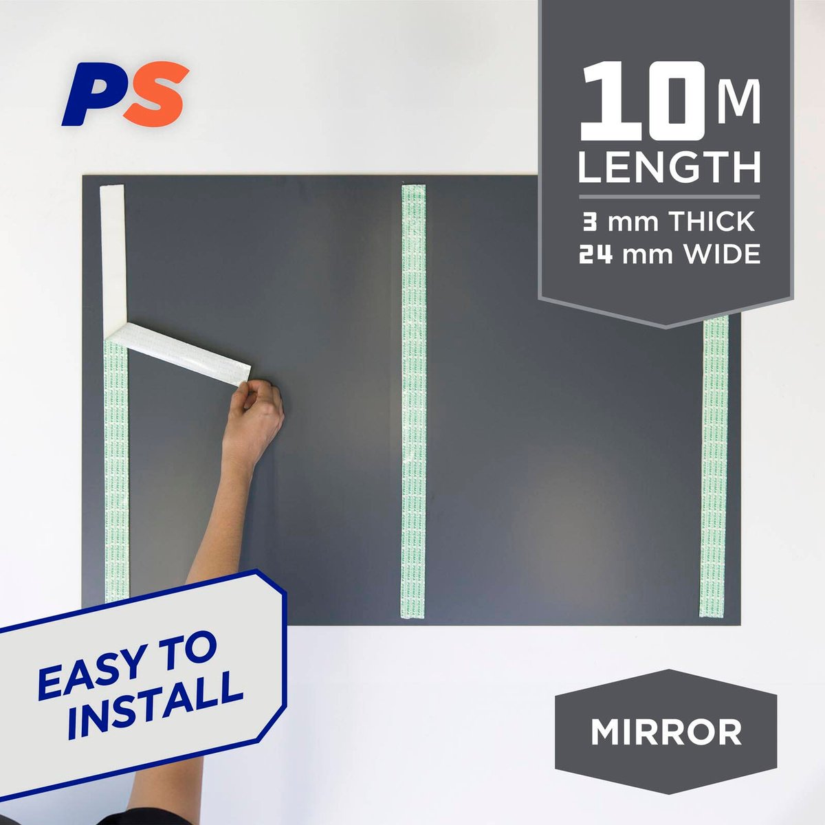 Permastik 10m x 24mm White Double-Sided Foam Mirror Mounting Tape