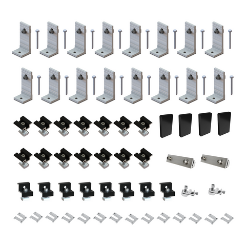 POWERBAY Black Tin Roof Mounting Kit 30/35mm for 8 Solar Panels Aluminium Stainless