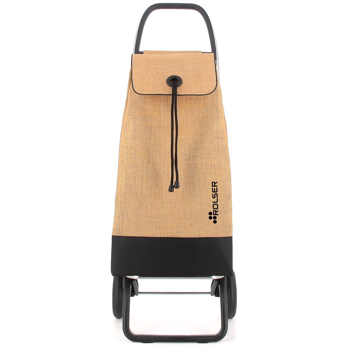 Rolser IMax Yute Bi 2 wheel foldable trolley - Natural/Black bi-colour styling - R-IMX545-2143