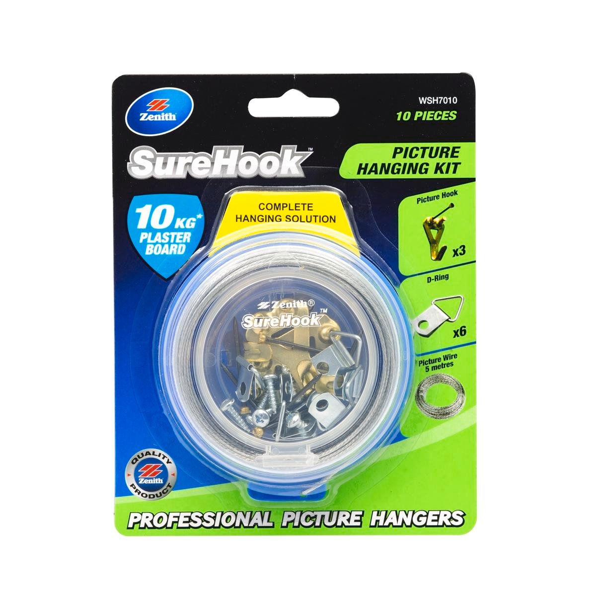 Zenith Brass Plated SureHook Picture Hanging Kit 10kg - 10 Piece