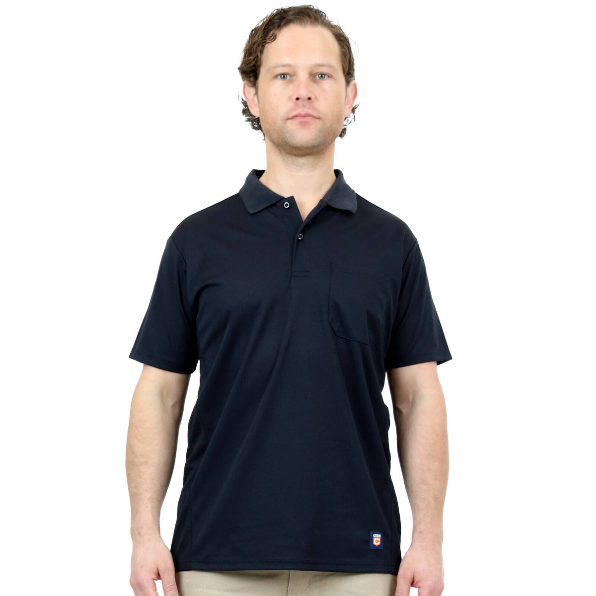 Citeco Black Dry Fit Short Sleeve Polo - Men's 100% Polyester, Small