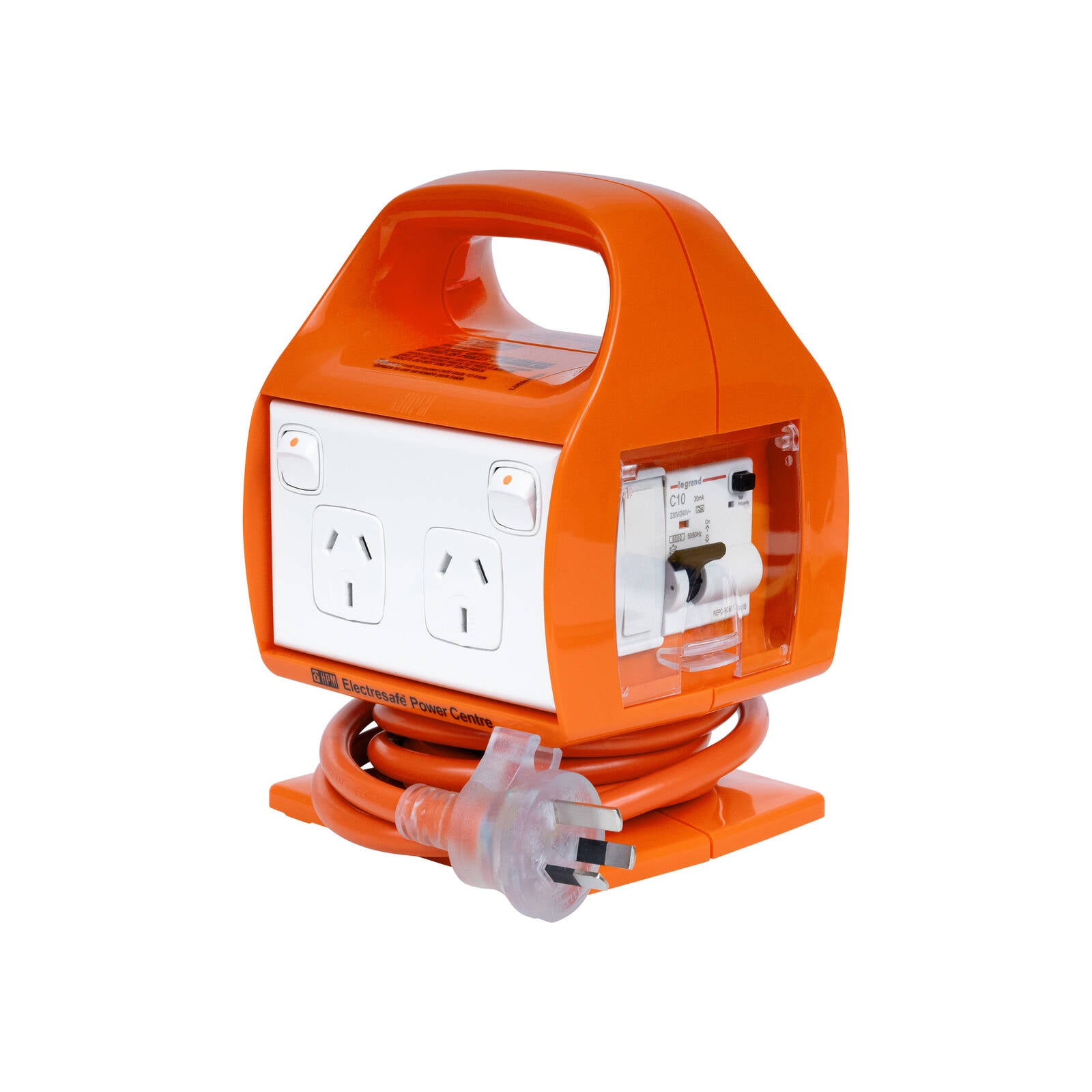HPM Electresafe 10A Power Centre with RCD Safety Switch, Orange