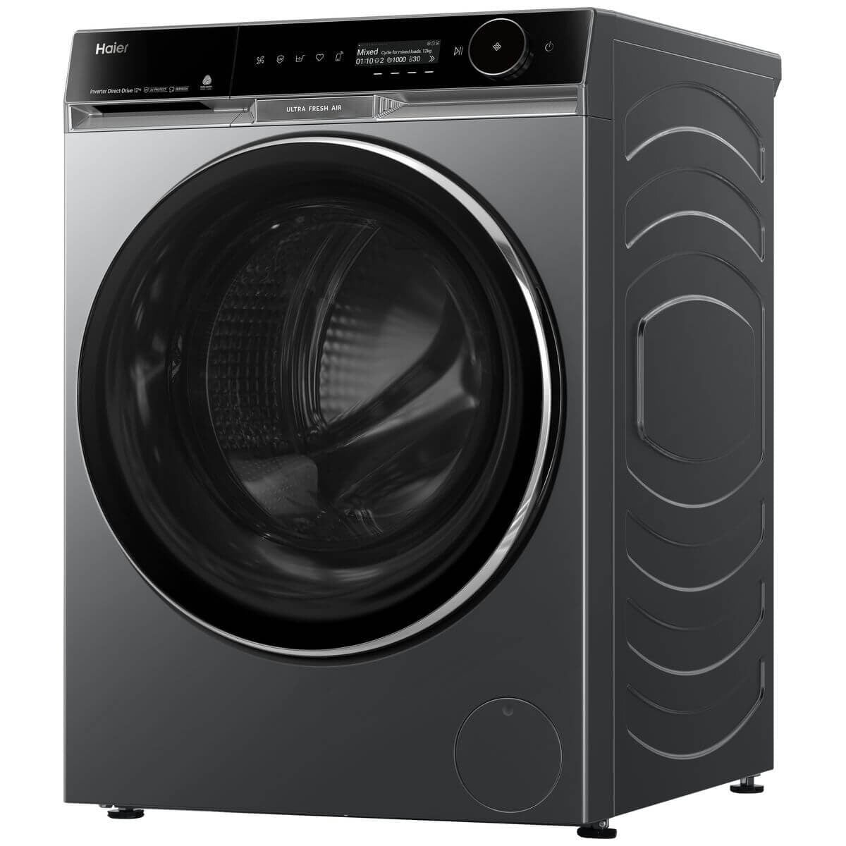 Haier 600 Series 12kg Front Loader - Dark Finish, Steam Care, UV Protect, 5 Star Energy - HWF12PXB2