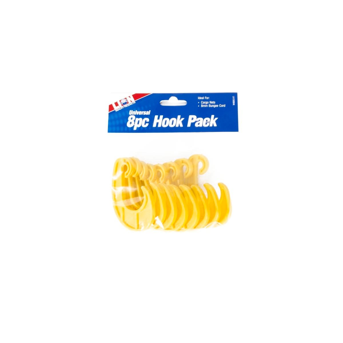 Lion Cargo Net Hooks 8 Pack 8mm Polypropylene UV Stabilised - SuperSaverAU - view 1