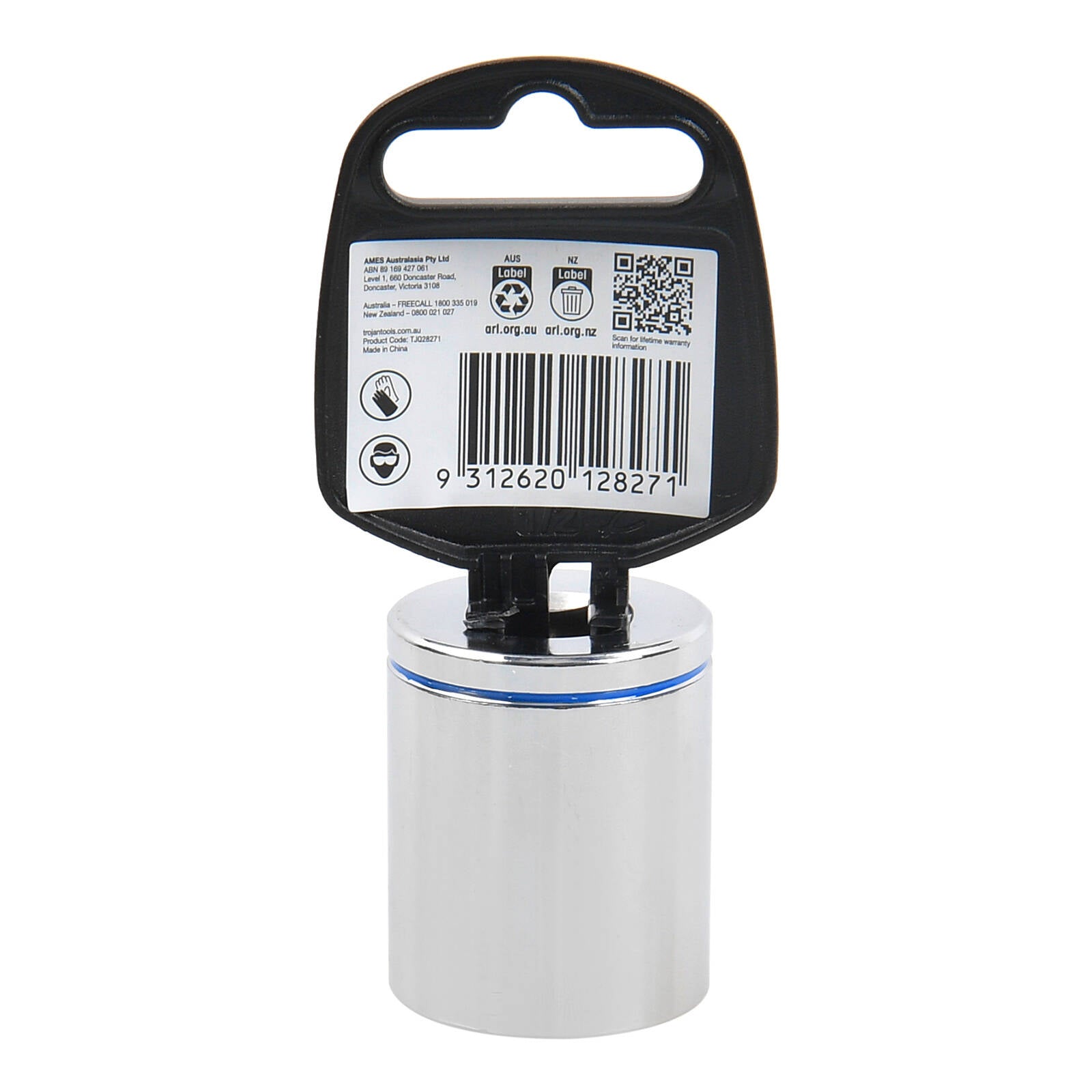 Trojan 27mm Socket 1/2" Drive, Chrome Vanadium 12 Point Metric