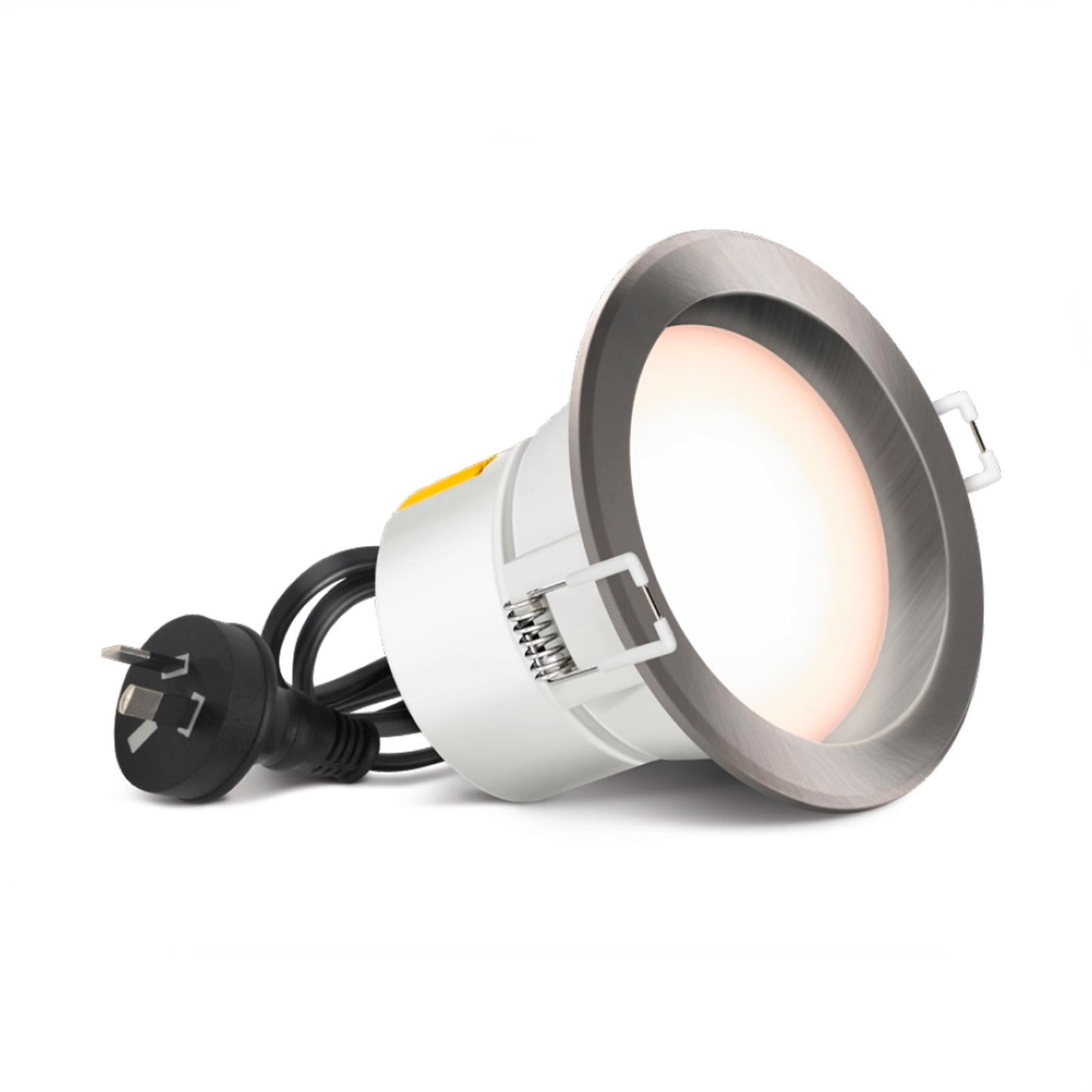 HPM DLI 7W 840lm Tri-Colour Dimmable LED Downlight 90mm Brushed Chrome DLI90TRIBC