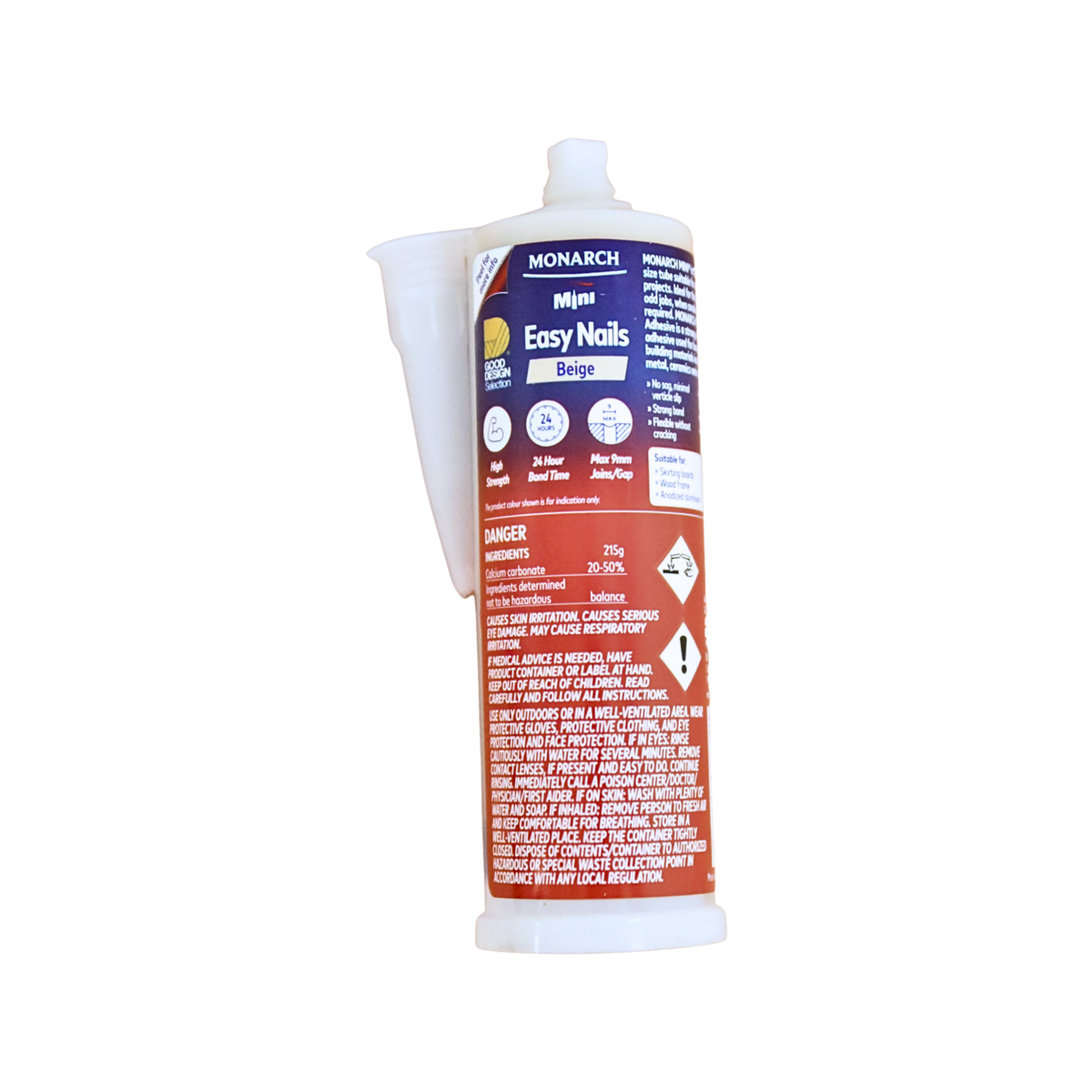 Monarch 215g Beige Mini Construction Adhesive, Strong Solvent-Resistant Bond