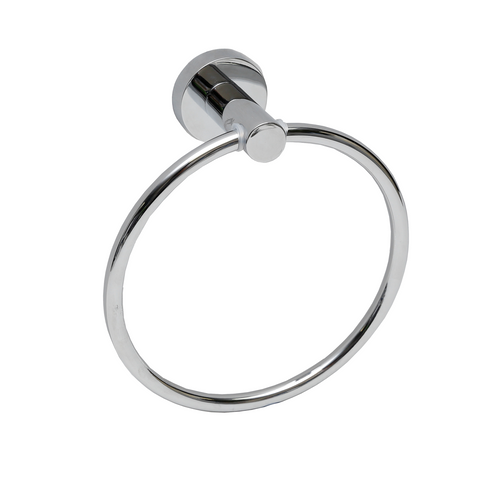 Estilo Chrome Bella Single Towel Ring Plated Zinc Alloy Wall Mount