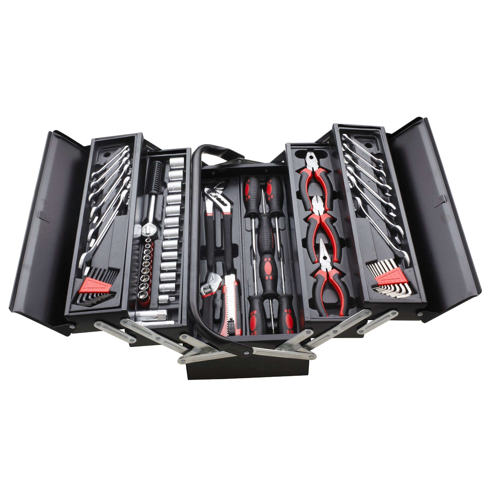Craftright 66 Piece Tool Kit, Chrome Vanadium & Carbon Steel, Includes Socket Set & Pliers