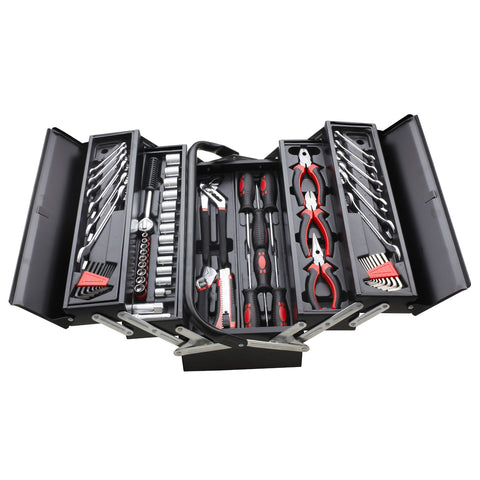 Craftright 66 Piece Tool Kit, Chrome Vanadium & Carbon Steel, Includes Socket Set & Pliers