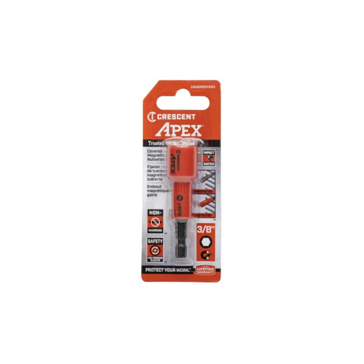 Crescent Apex 3/8" U Guard Covered Magnetic Nutsetter - Durable - 47mm x 118mm - SuperSaverAU - view 2