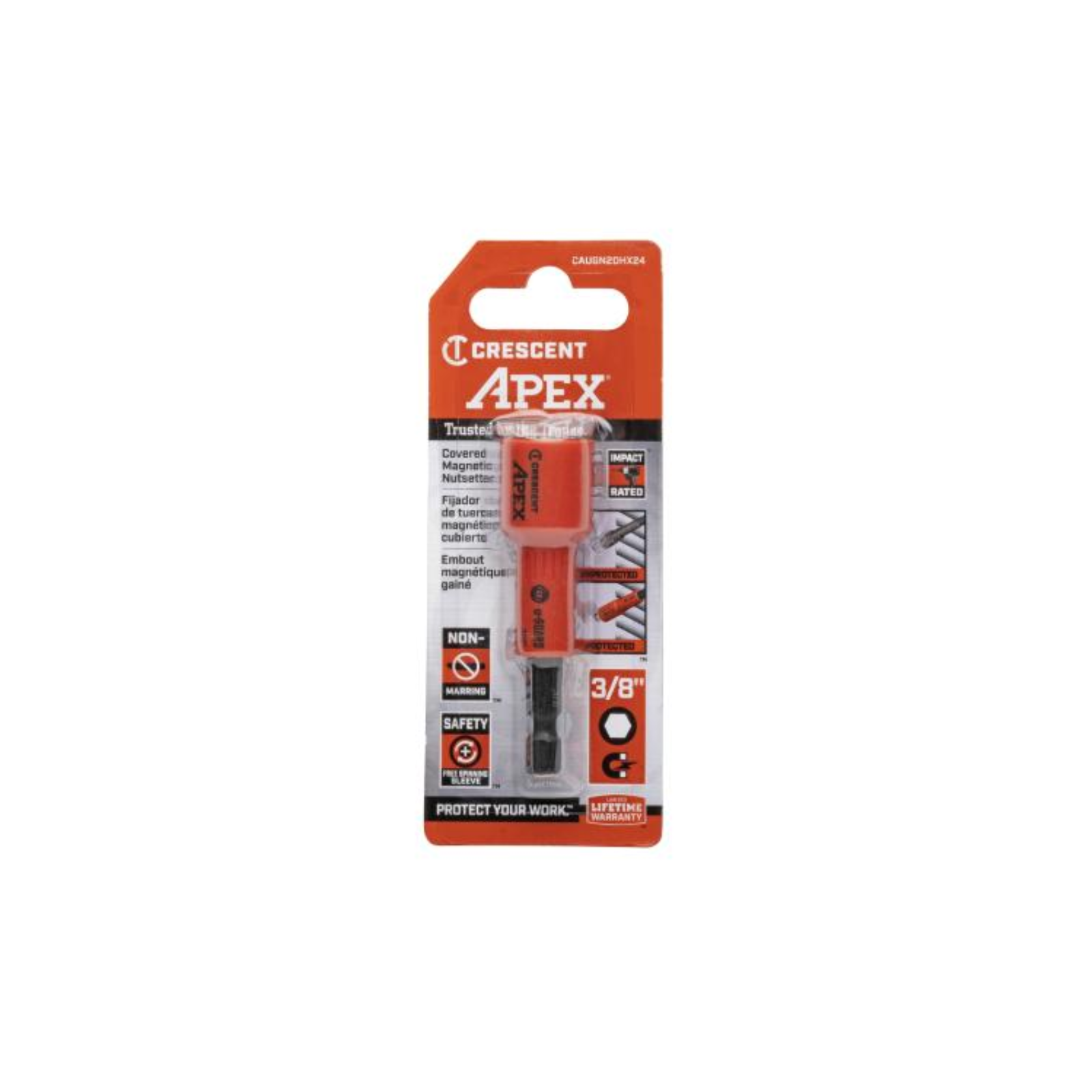 Crescent APEX 3/8" u-GUARD Chrome-Molybdenum Covered Magnetic Nutsetter