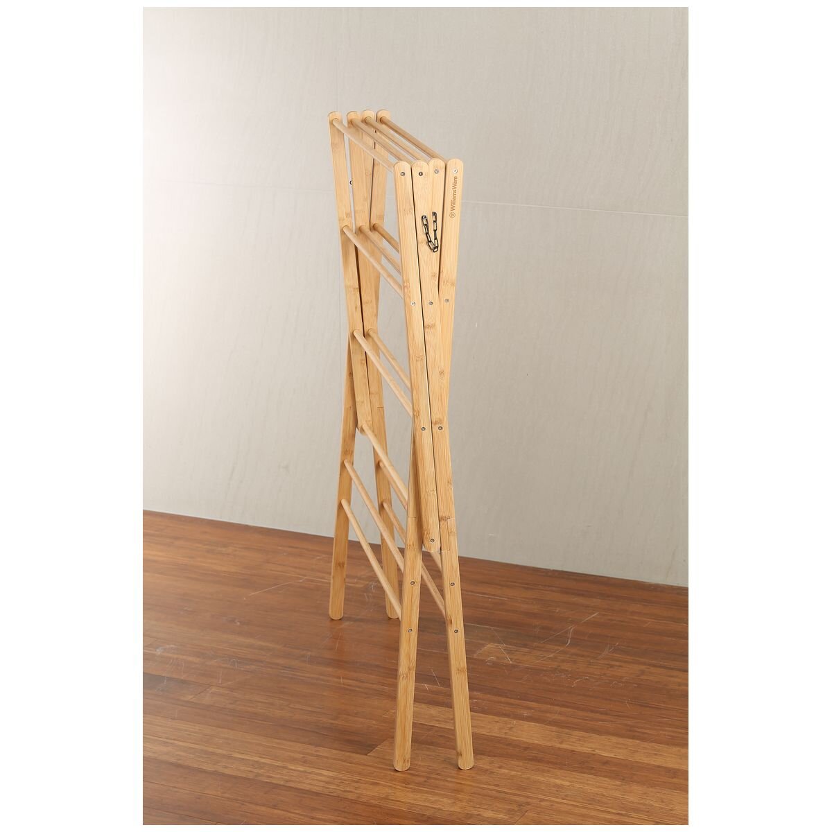 L.T. Williams Bamboo W-Frame Airer - 14 Rails, Folds for Storage, Indoor Use, Bamboo Finish - 4672
