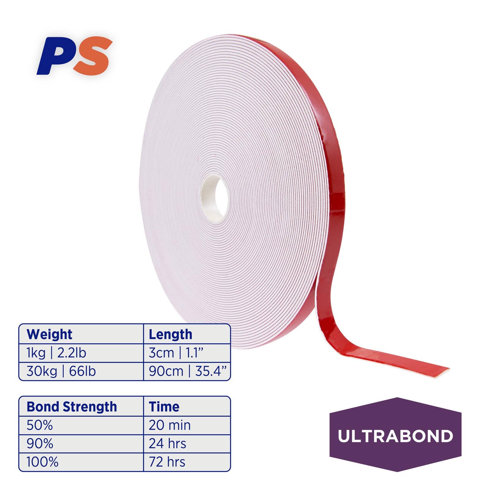 Permastik 12mm x 20m Foam Ultra Bond Mounting Tape Outdoor White