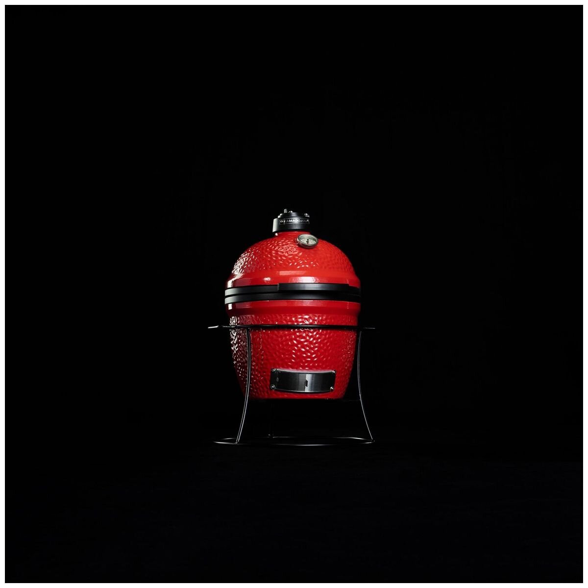 Kamado Joe Joe Jr. Portable Kamado Grill - Red, Cast Iron Stand, Temperature Gauge - KJ13RH