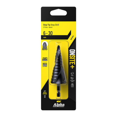 Alpha Onsite+ Step Tip Step Drill 6-30mm - No Pre-Drilling Hole Cutter