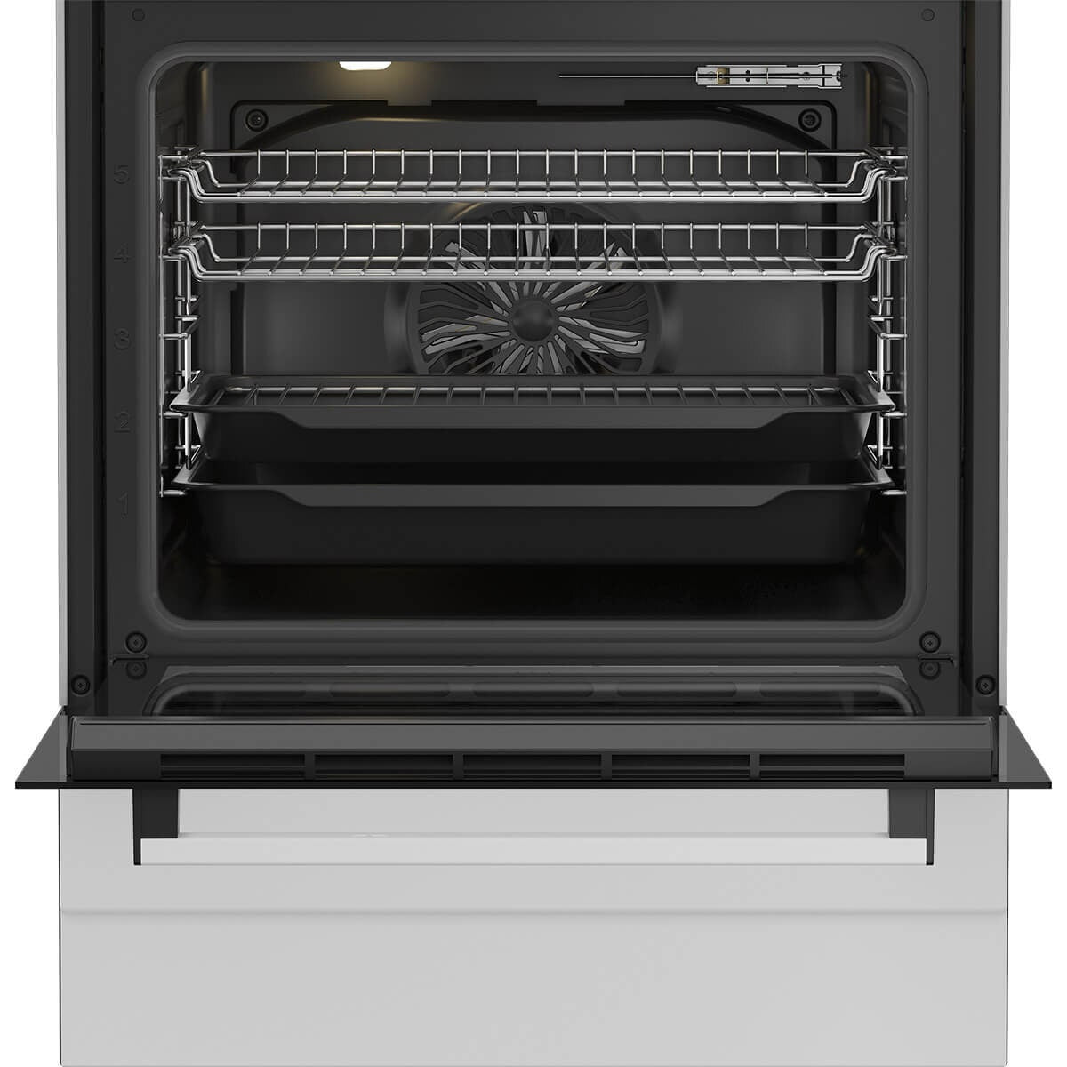 Beko 60cm Electric Freestanding Oven - White, Solid Hotplates, 72L Oven, SteamShine Cleaning - BFCB60EMW
