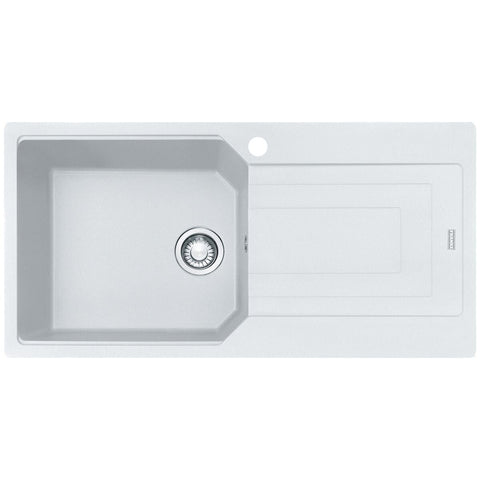 Franke Urban 1000mm topmount sink with right hand drainer - White Fragranite, 43L bowl - UBG611-100PWRHD