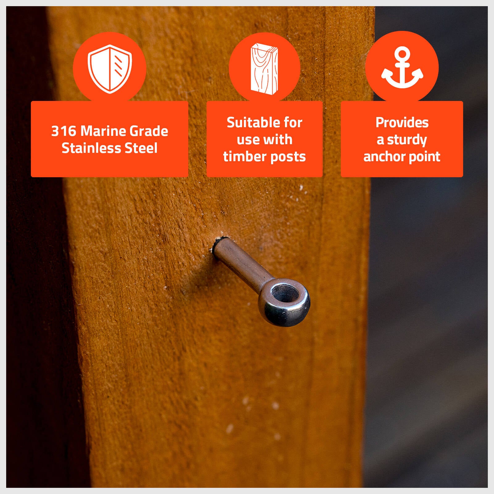 Taskmaster 6mm 316 Stainless Steel Lag Screw - 2 Pack