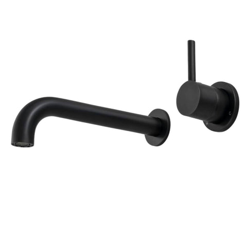 Rogerseller Tonic Up Wall Basin Mixer 200mm - 6 Star WELS - Matte Black Finish - 3606014511