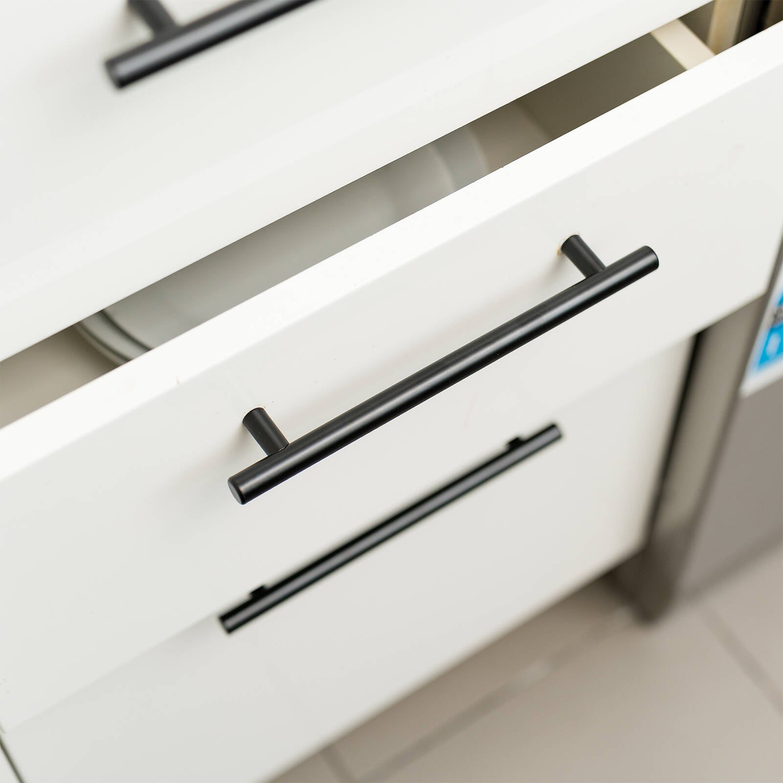Taskmaster 160mm Matte Black Hollow T Steel Cabinet Handle